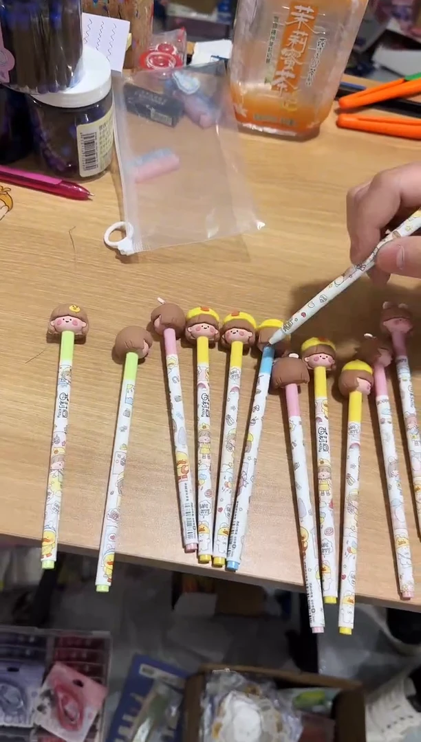 西莉人偶拔帽中性笔12支随机