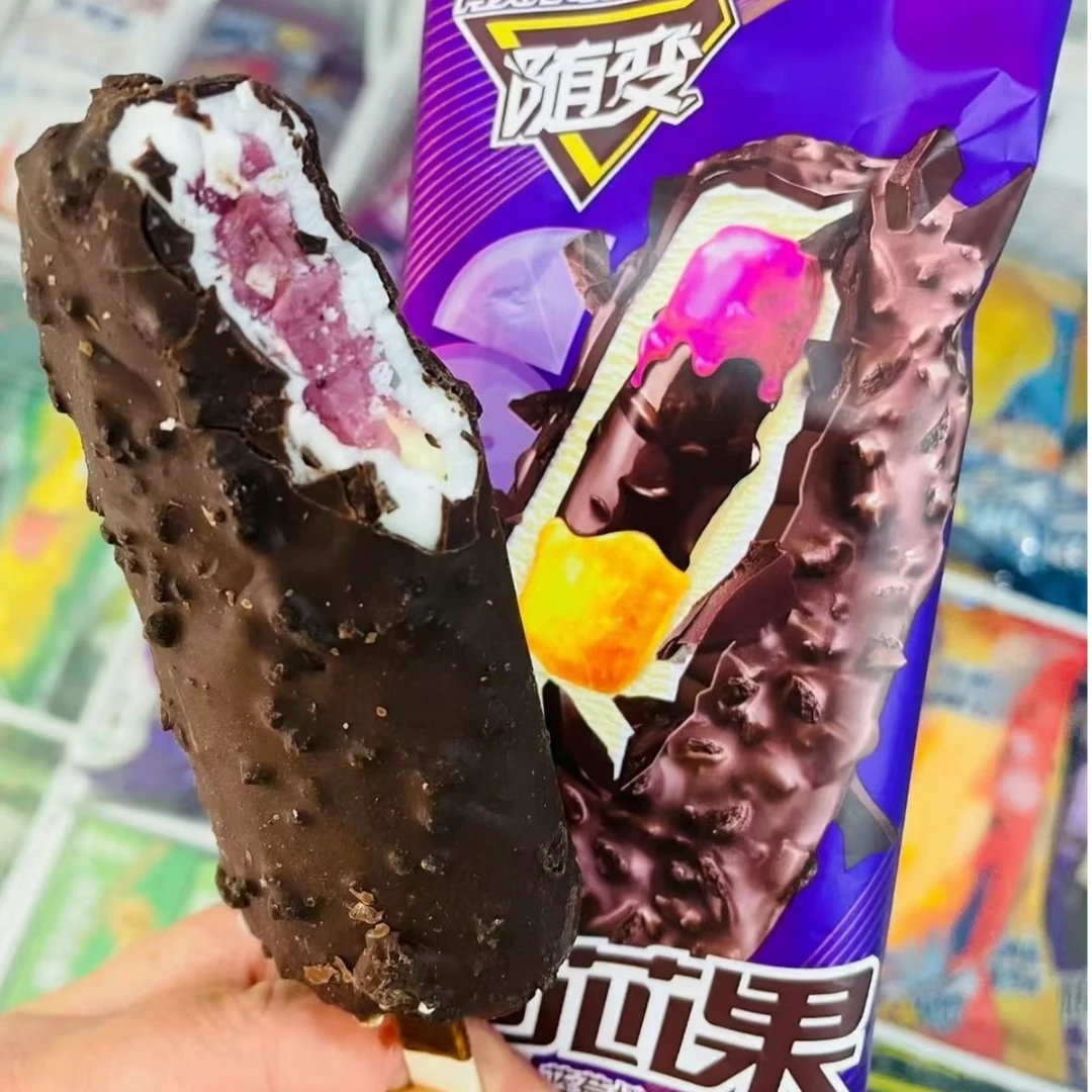 1支蒙牛随变随芯果蓝莓橙子口味雪糕