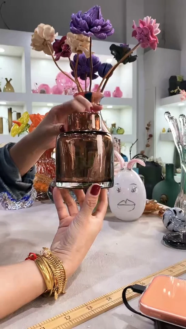 慕忆家手作琉璃花瓶微瑕