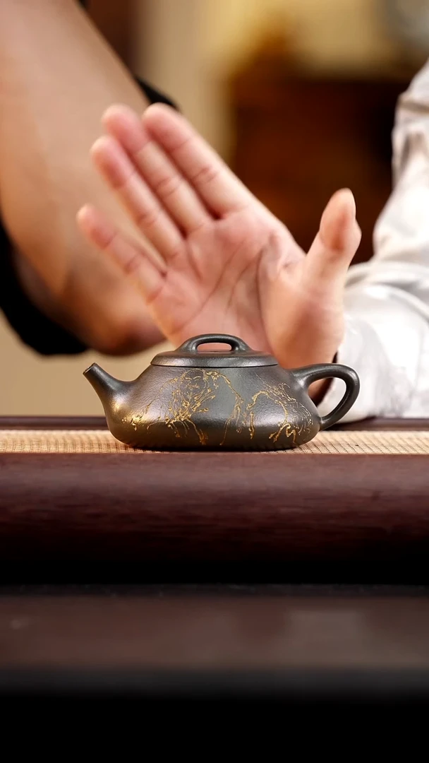 茶壶紫砂一号井墨绿泥纳瓢