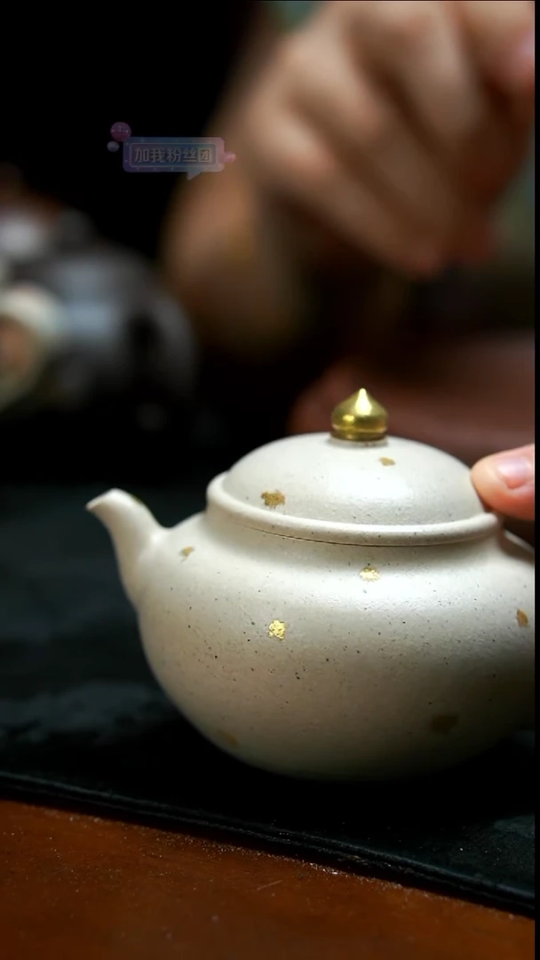 茶壶紫砂白泥洒金壶