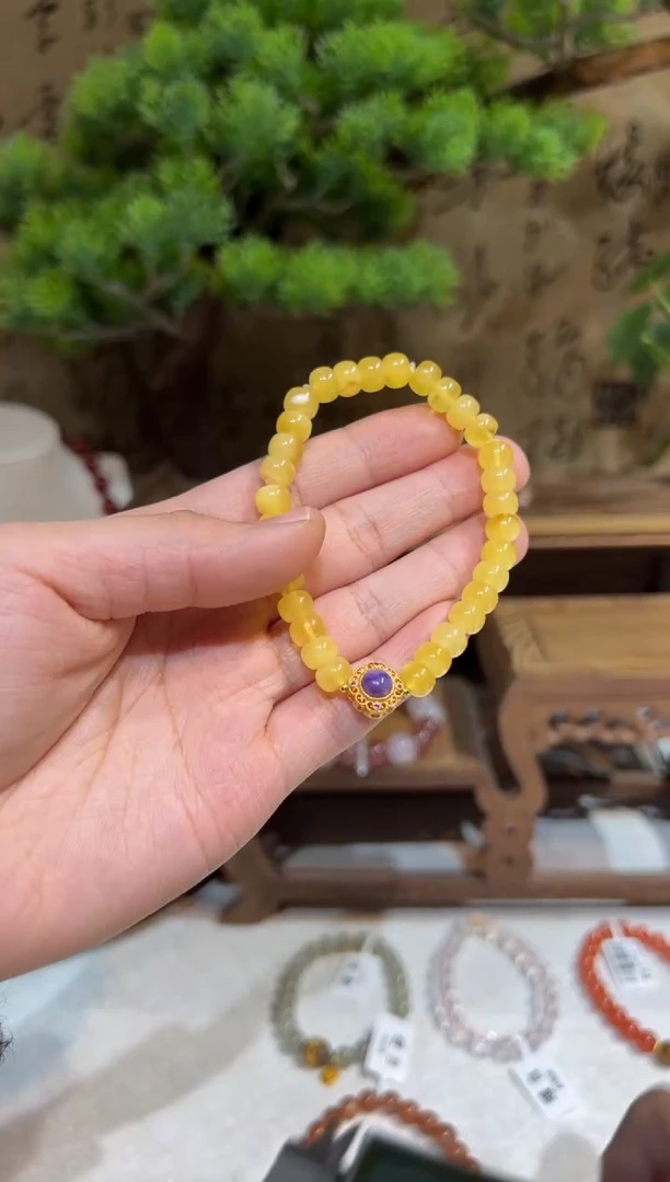 手链琥珀未镶嵌手饰@@