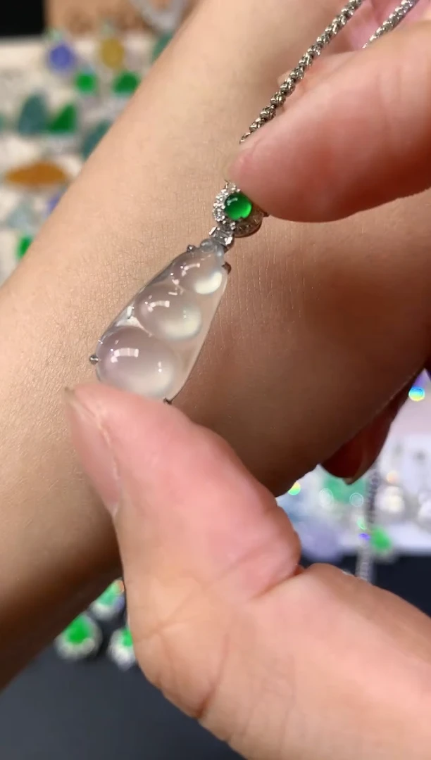 吊坠(不含链)18K金镶嵌翡翠A683|（多样性发其一）5980