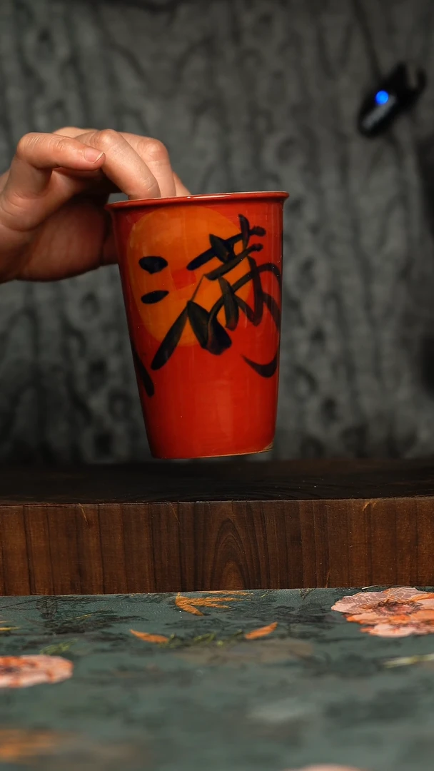 杯釉下彩手工手绘同款陶器