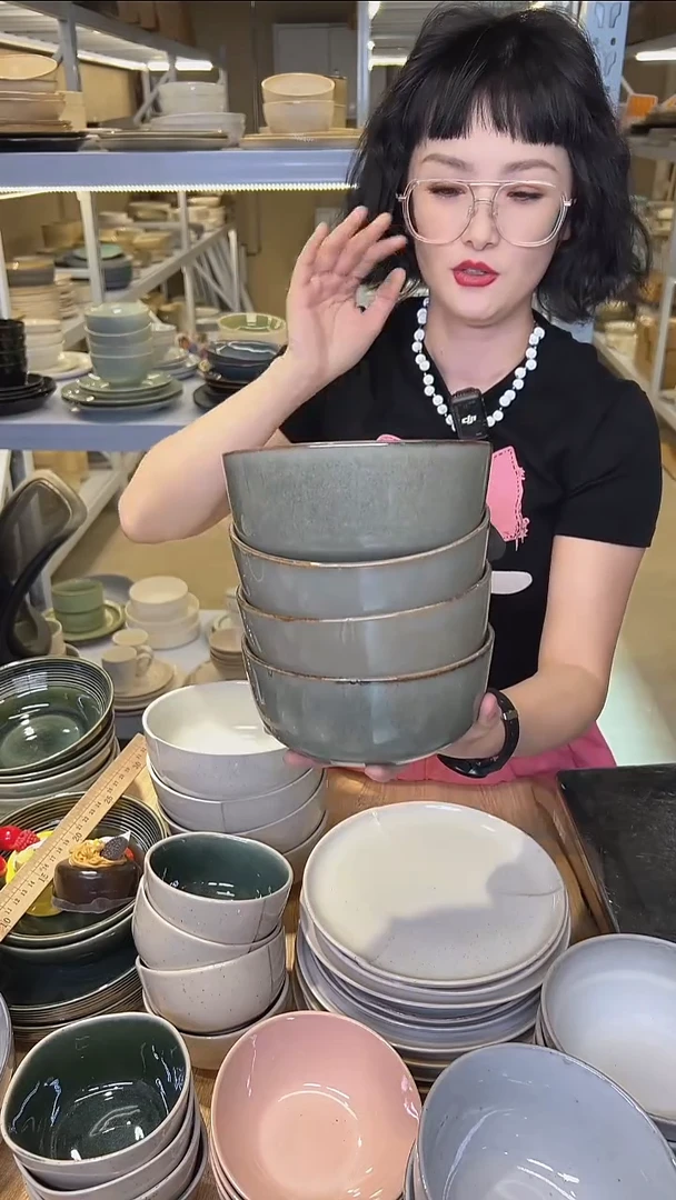 瓷205外贸尾货高温釉下彩陶瓷餐具默认微瑕