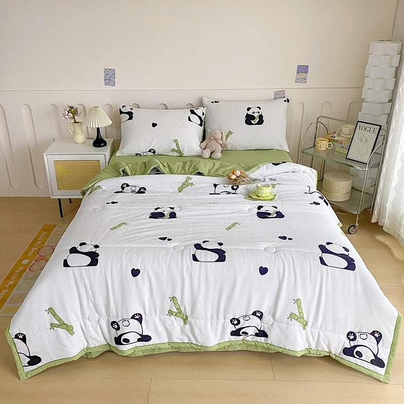 2025春季新款亲肤有氧泡泡棉印花软糯云朵机洗暖春被