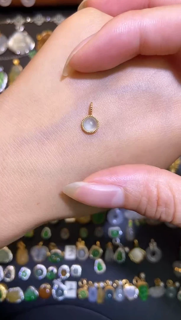 翡翠银S925镶嵌吊坠(不含链)天然A货翡翠
