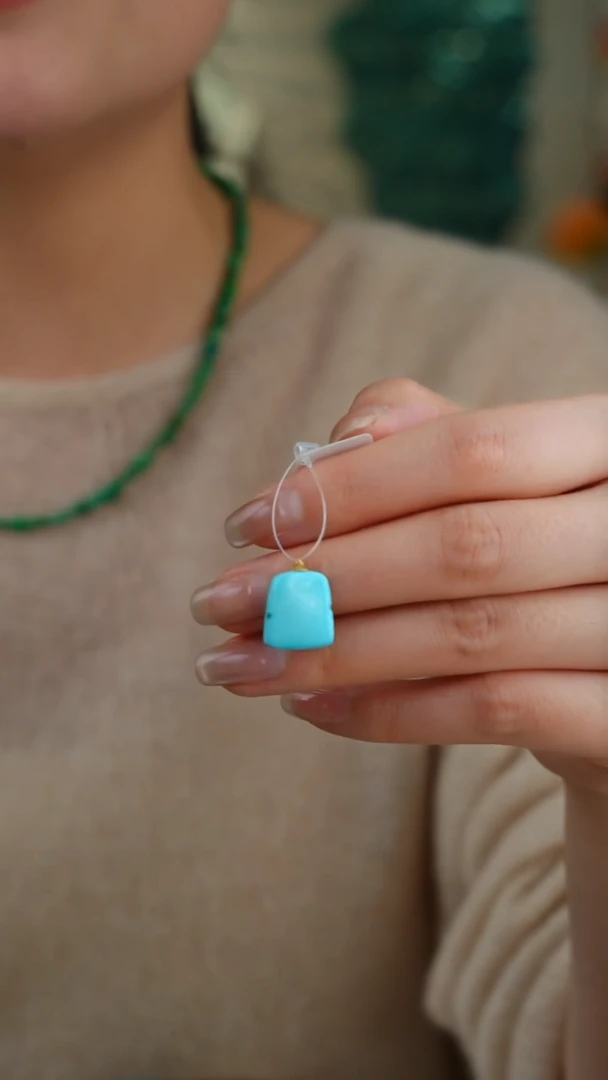 【闪购商品】绿松石吊坠(不含链)18K金镶嵌1