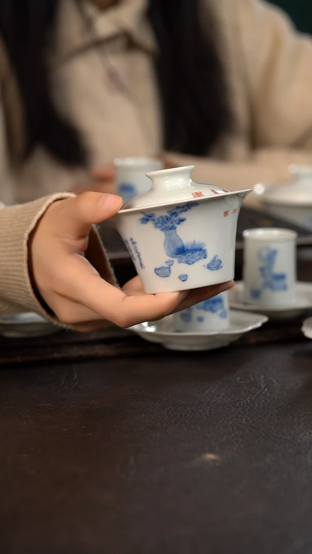 【闪购商品】杯聚澜堂平安清供马蹄盖碗