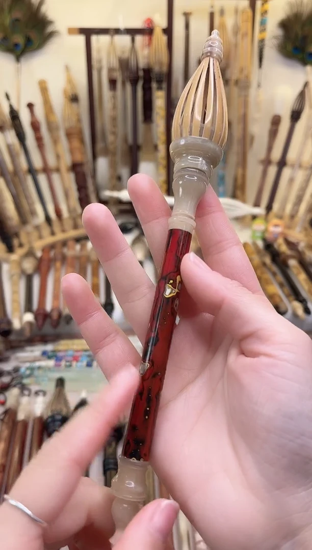 静***声【清水试笔，拒绝蘸墨】墨舞笔庄毛笔1支大漆仿唐