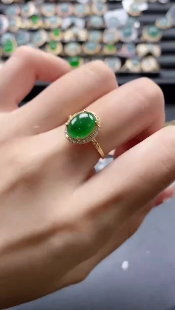 【闪购商品】翡翠戒指银S925镶嵌5111
