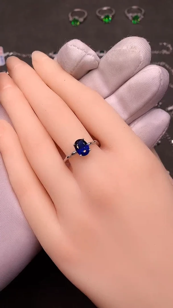 【闪购商品】蓝宝石戒指银S925镶嵌.....