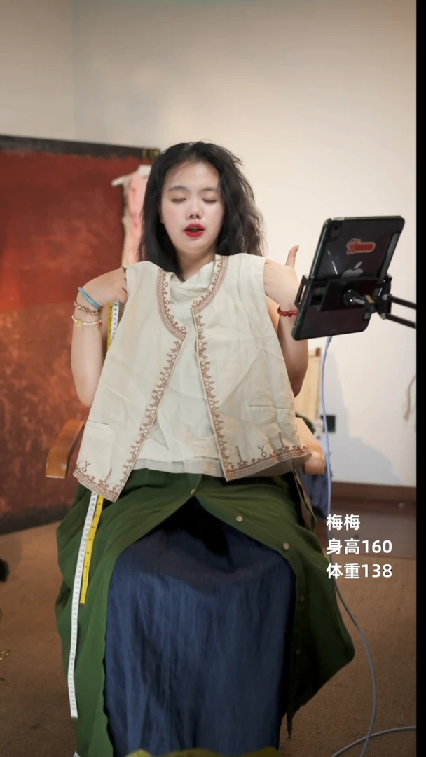 麻苎麻刺绣小马甲