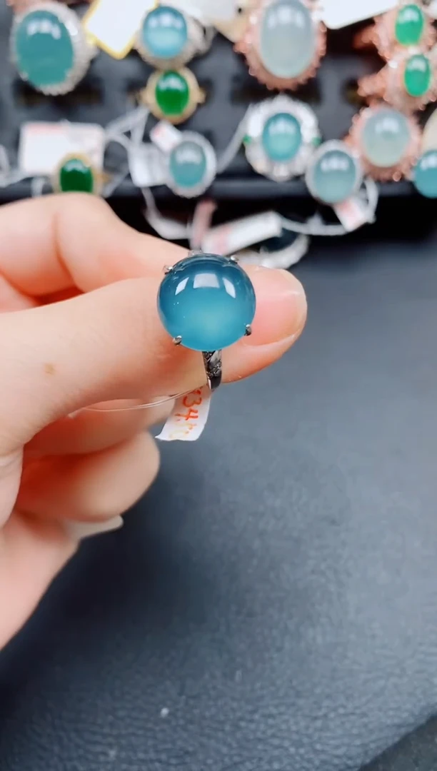 银S925镶嵌戒指翡翠翡翠