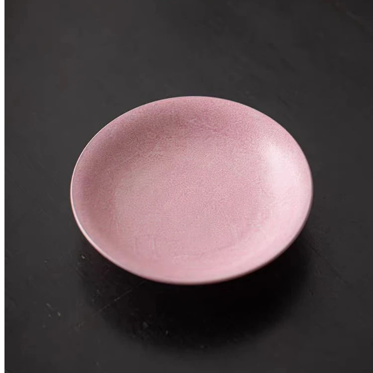 顶先 老岩泥白泥釉手绘郁金香圆满大壶承 A13056