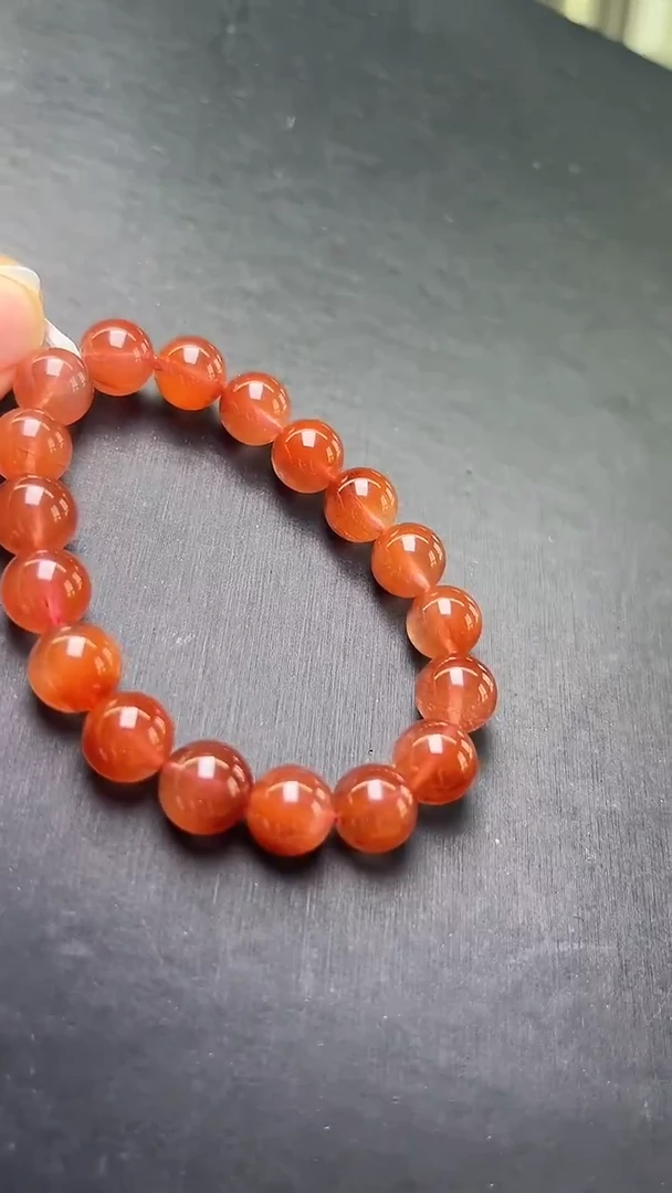 未镶嵌手串水晶红兔毛手串11mm+    JP56527