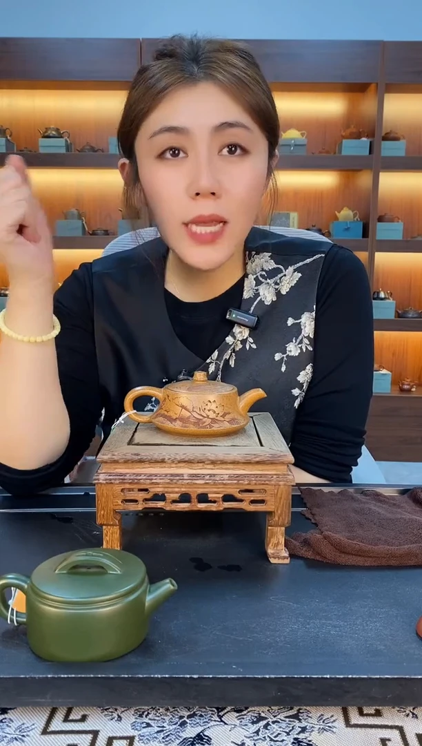 茶壶紫砂爱莲说柱础 龙古金砂 赵园静