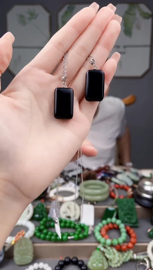 颈饰银S925镶嵌和田玉多样性发货拍一单发一个