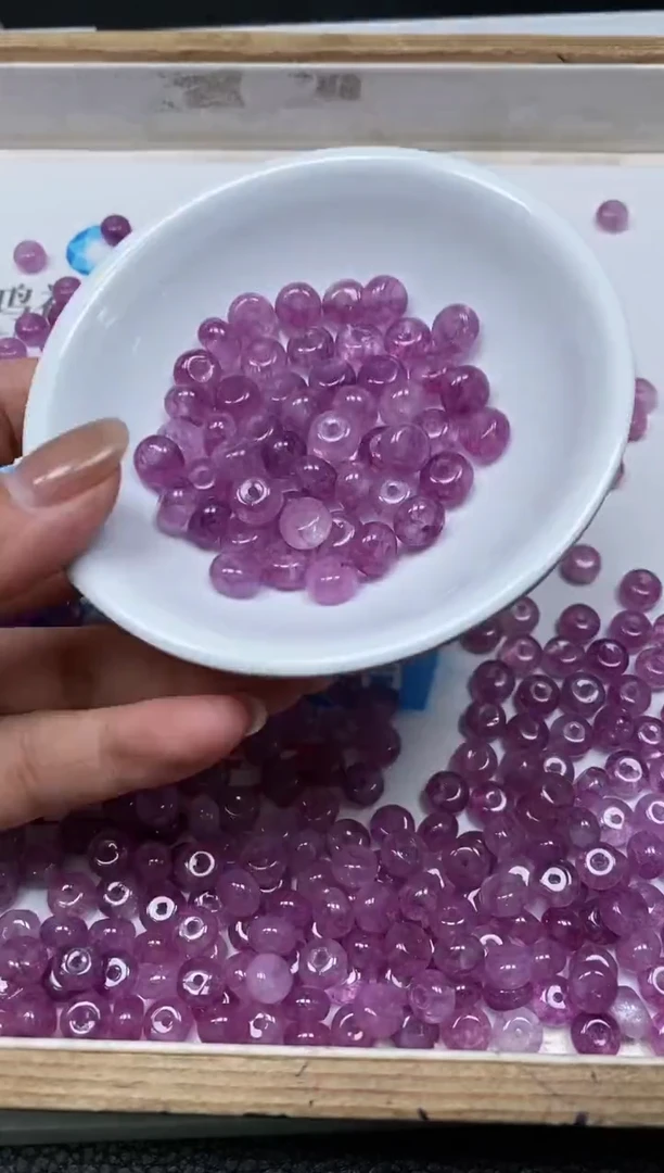 散珠未镶嵌碧玺D579冰紫碧玺5*8mm20个8.8元