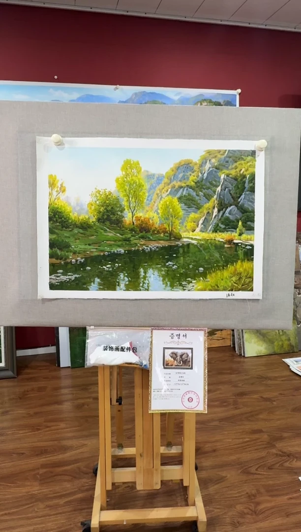 油画【原创·保真·带证书】朝鲜画家纯手绘油画--顺丰包邮--