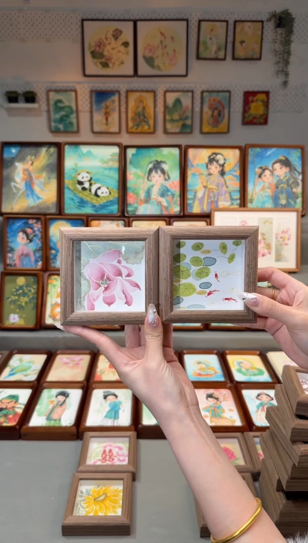 国画荷花 金钱草 一组11