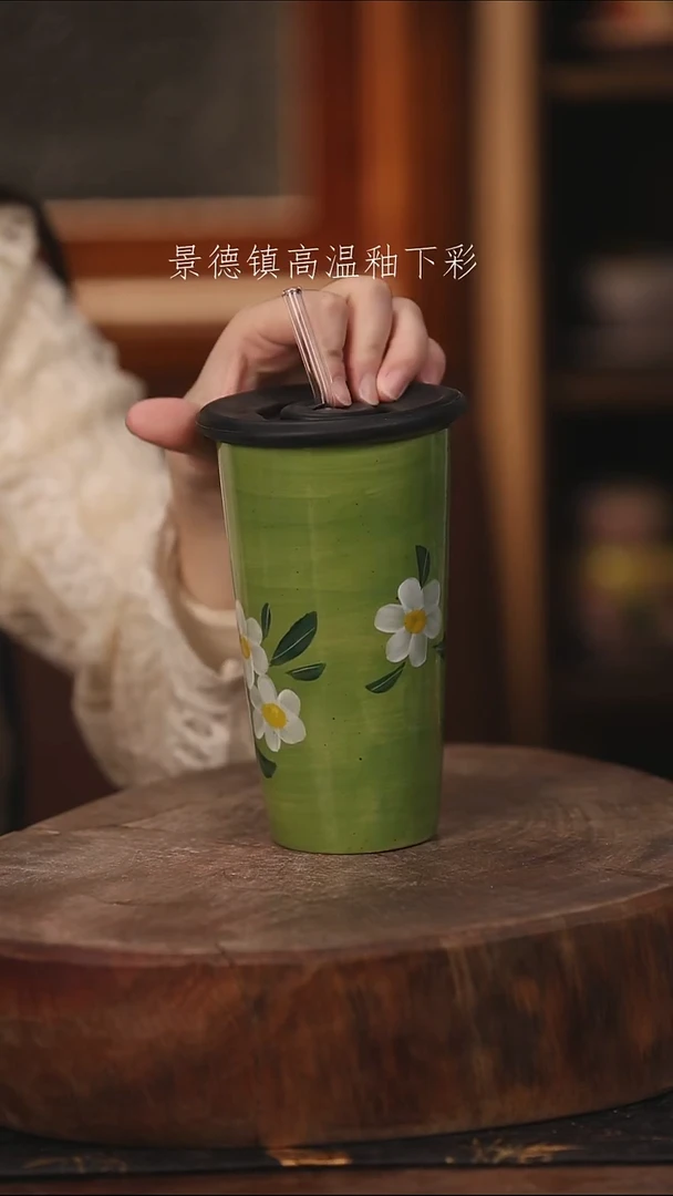 陶瓷景德镇高温釉下手绘陶瓷@L107@