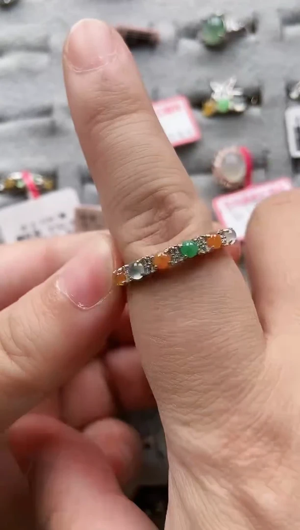 【闪购商品】翡翠戒指银S925镶嵌33333333-1