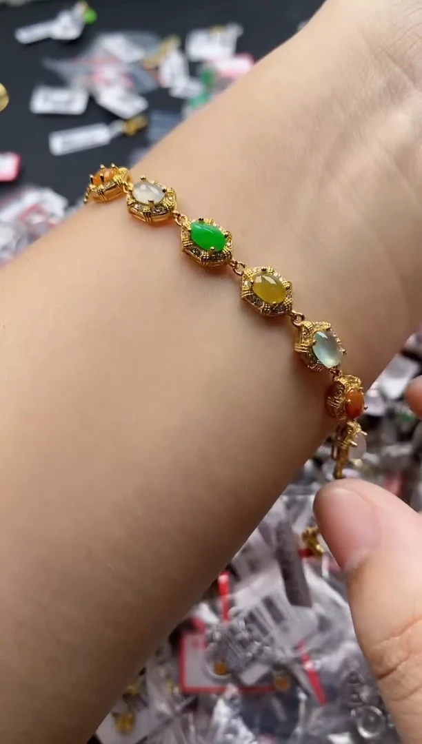 翡翠戒指银S925镶嵌5555---4