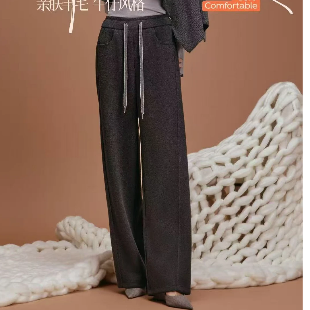 WO女款宽松百搭秋冬阔腿裤8096