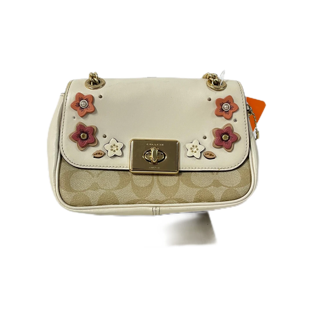 95新 COACH/蔻驰 经典老花PVC花朵图案单肩斜挎包 Y-6118-B