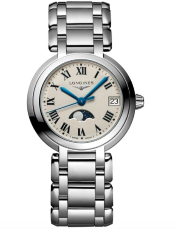 99新 Longines/浪琴 心月系列罗马石英月相30.5盘llz