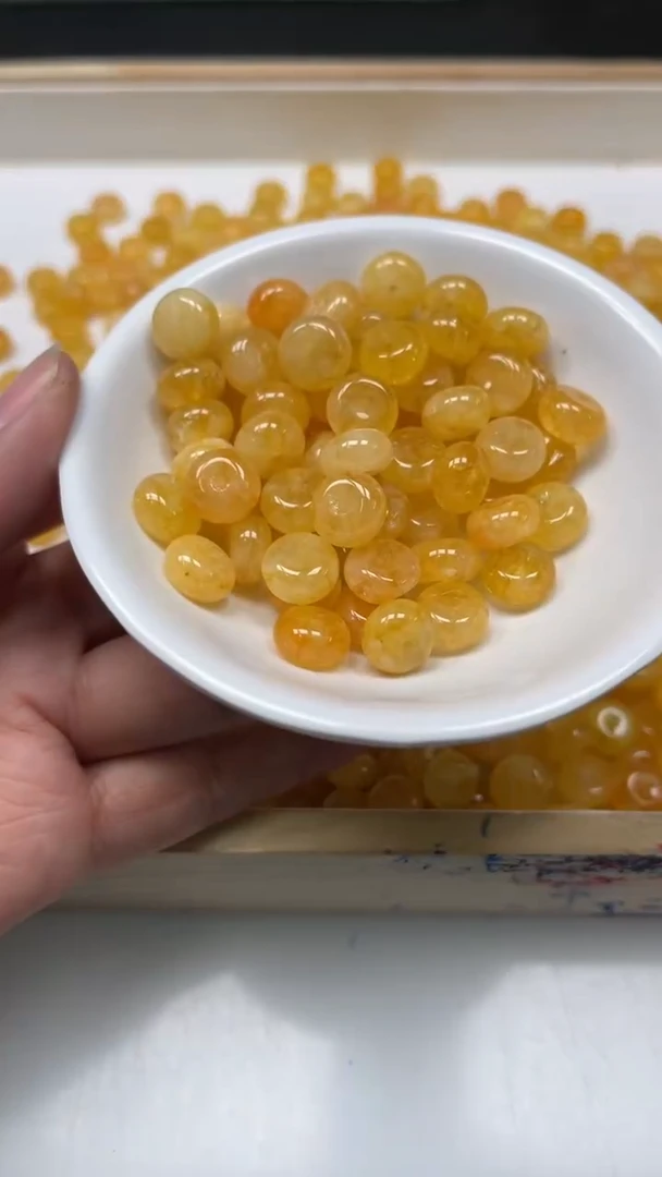 未镶嵌散珠碧玺E587 黄碧玺6*10mm10个6.8元