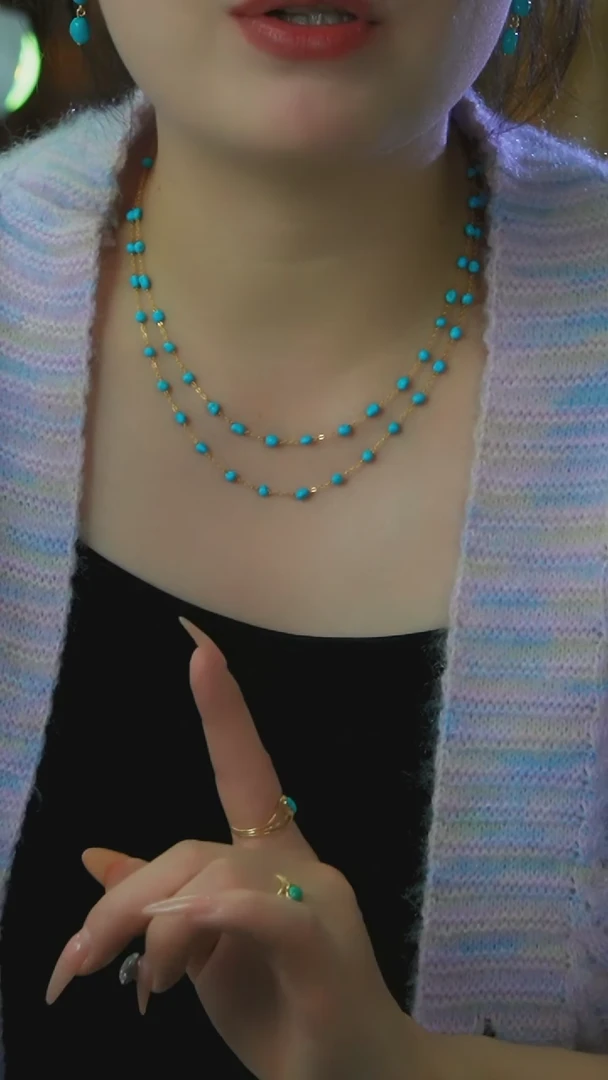 【闪购商品】绿松石项链银S925镶嵌发货一件