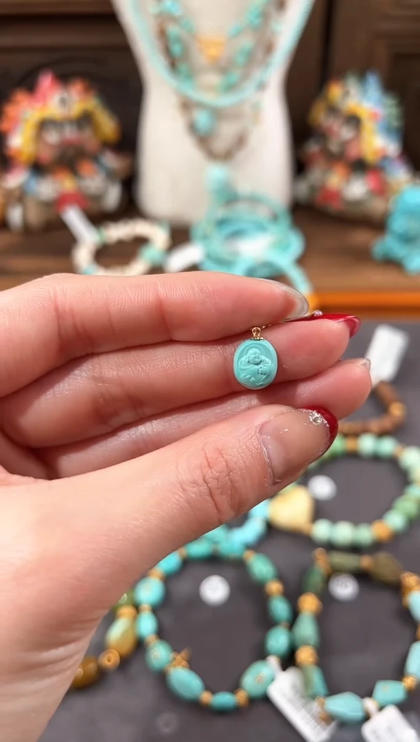 【闪购商品】绿松石提溜18K金镶嵌绿松石提溜