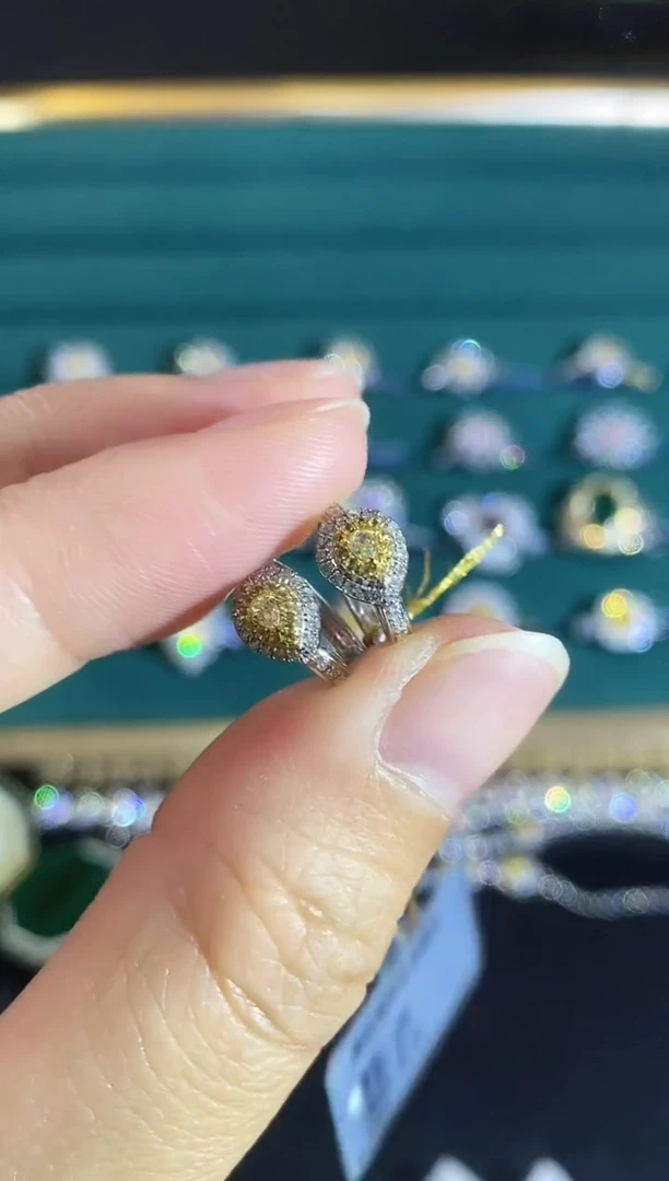 18K金镶嵌耳饰钻石0958