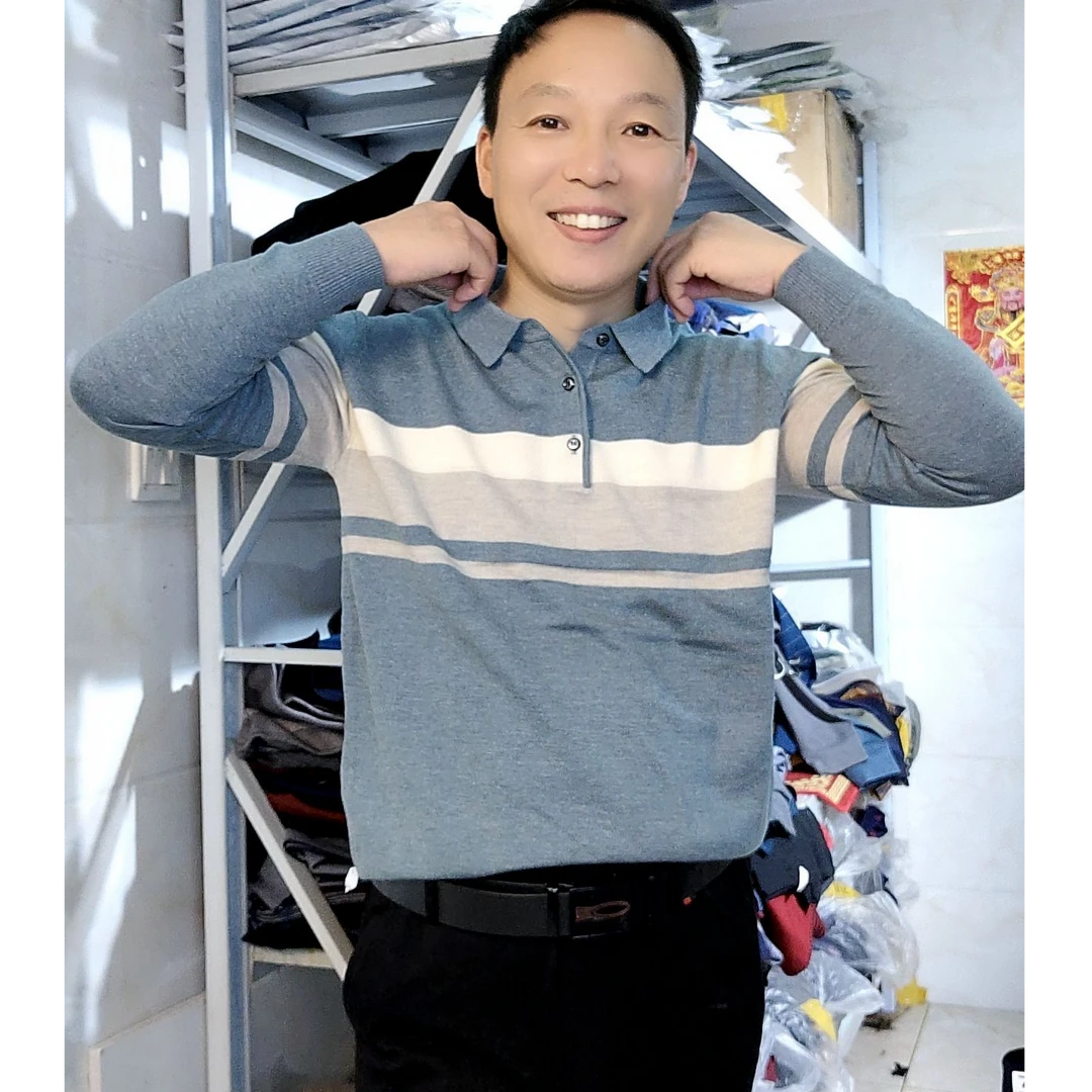 中老年男装长袖t恤 中年男体恤秋季新品针织体恤打底衫