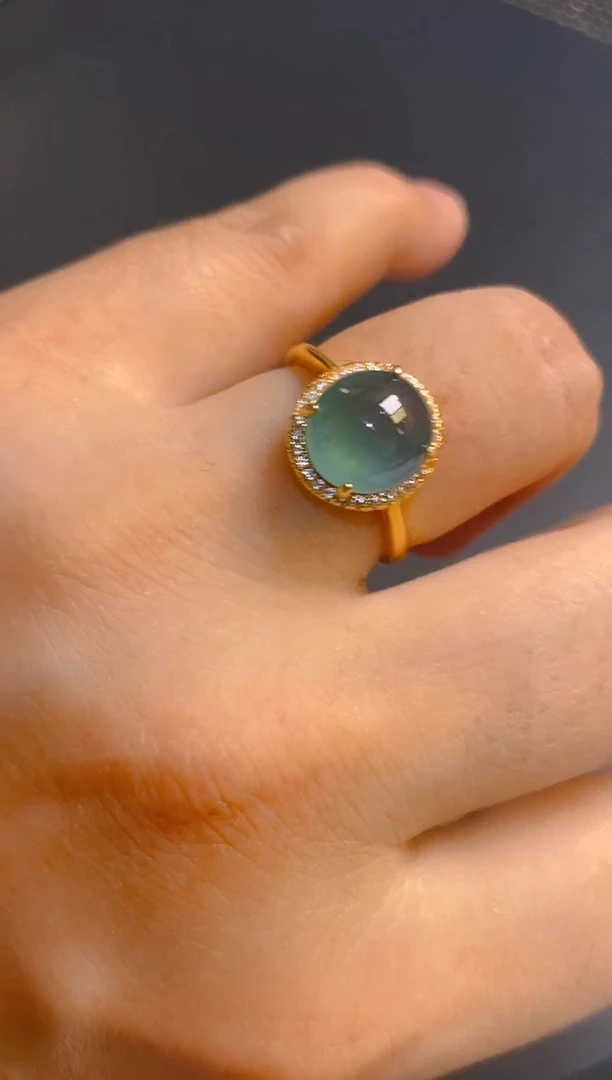 翡翠银S925镶嵌耳饰天然