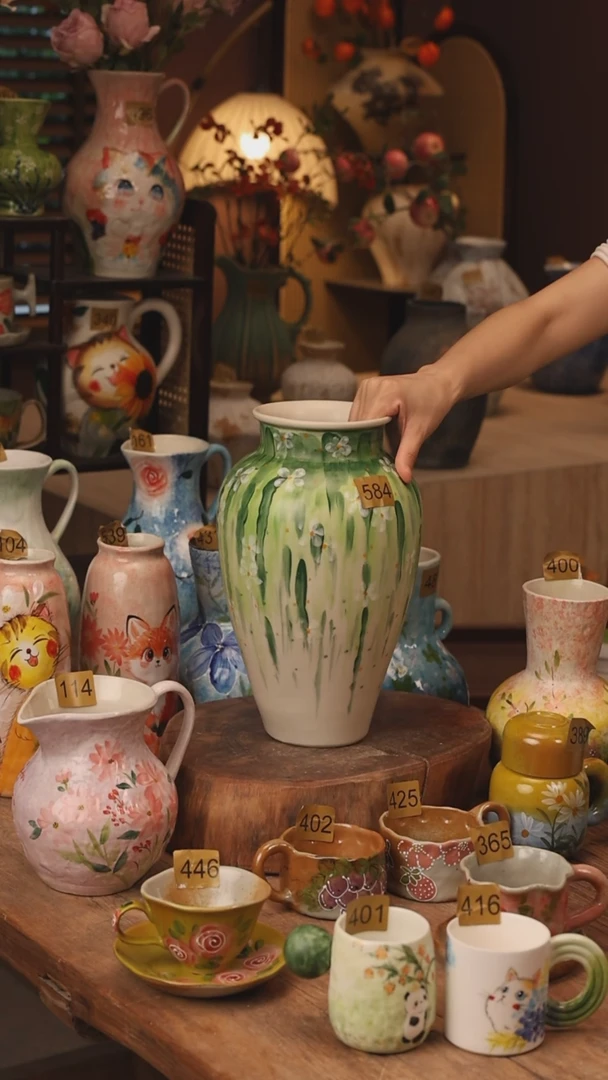 陶瓷景德镇设计师手作花器摆件侘寂风584