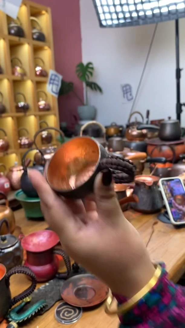 紫铜一张打耳把主人杯