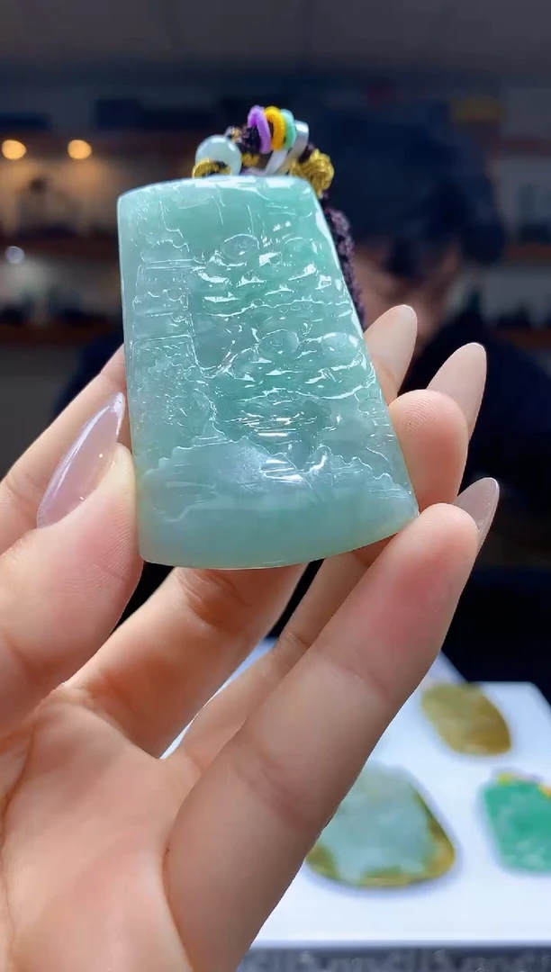 定制翡翠未镶嵌1087hm-毛货挂件9