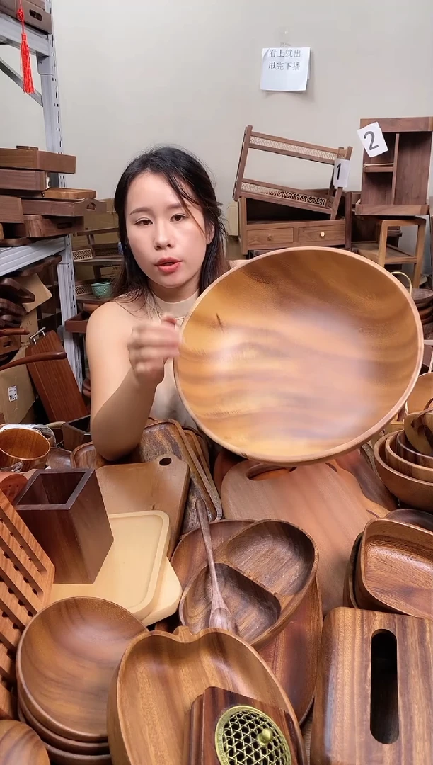 木 南美胡桃木大碗30*10cm  有木结