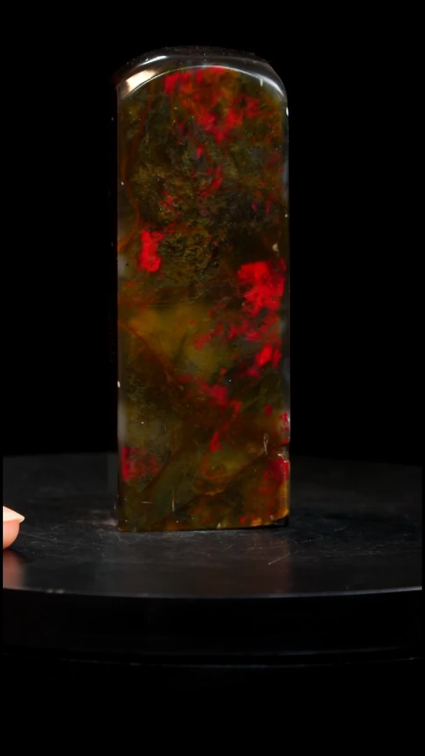 鸡血石水墨玻璃冻