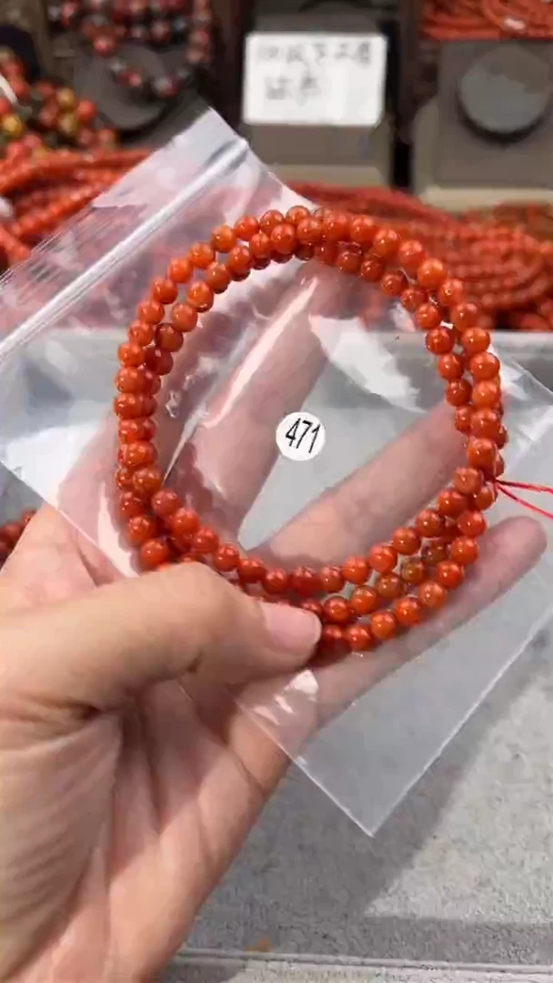 南红玛瑙手串未镶嵌5+