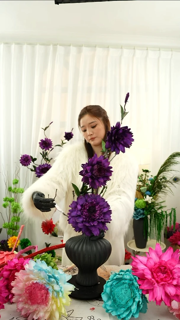 永生花霸王花 【龙枣枝暗紫不带瓶】A16