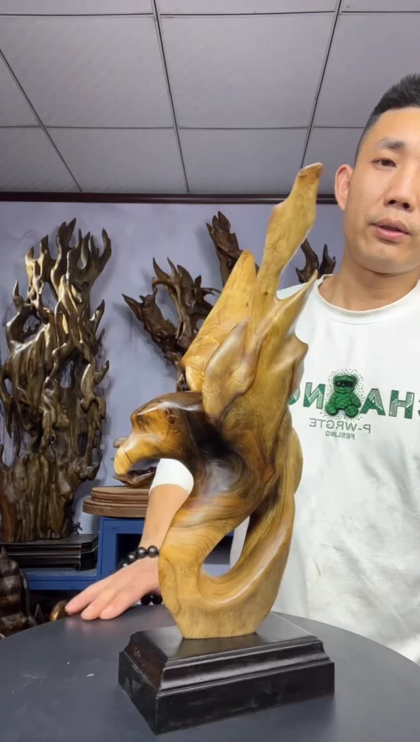 金丝楠木雕款如**澈金丝楠木工艺品摆件