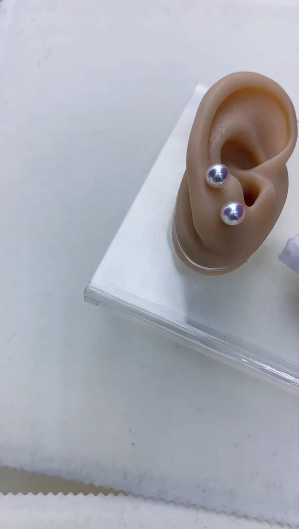 【闪购商品】海水珍珠饰品18K金镶嵌6-7素钉定制