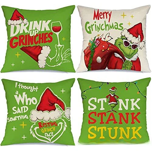 热销圣诞节图案室内外装饰沙抱枕靠枕套