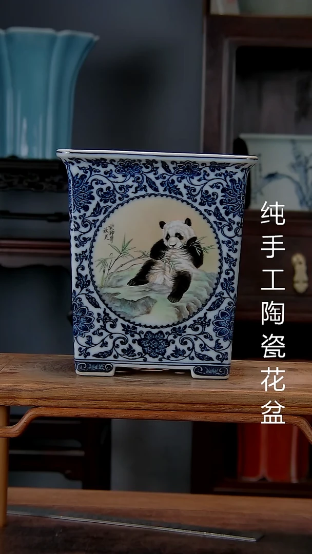 景德镇手工陶瓷花盆