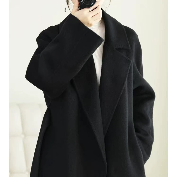 178黑色羊毛大衣