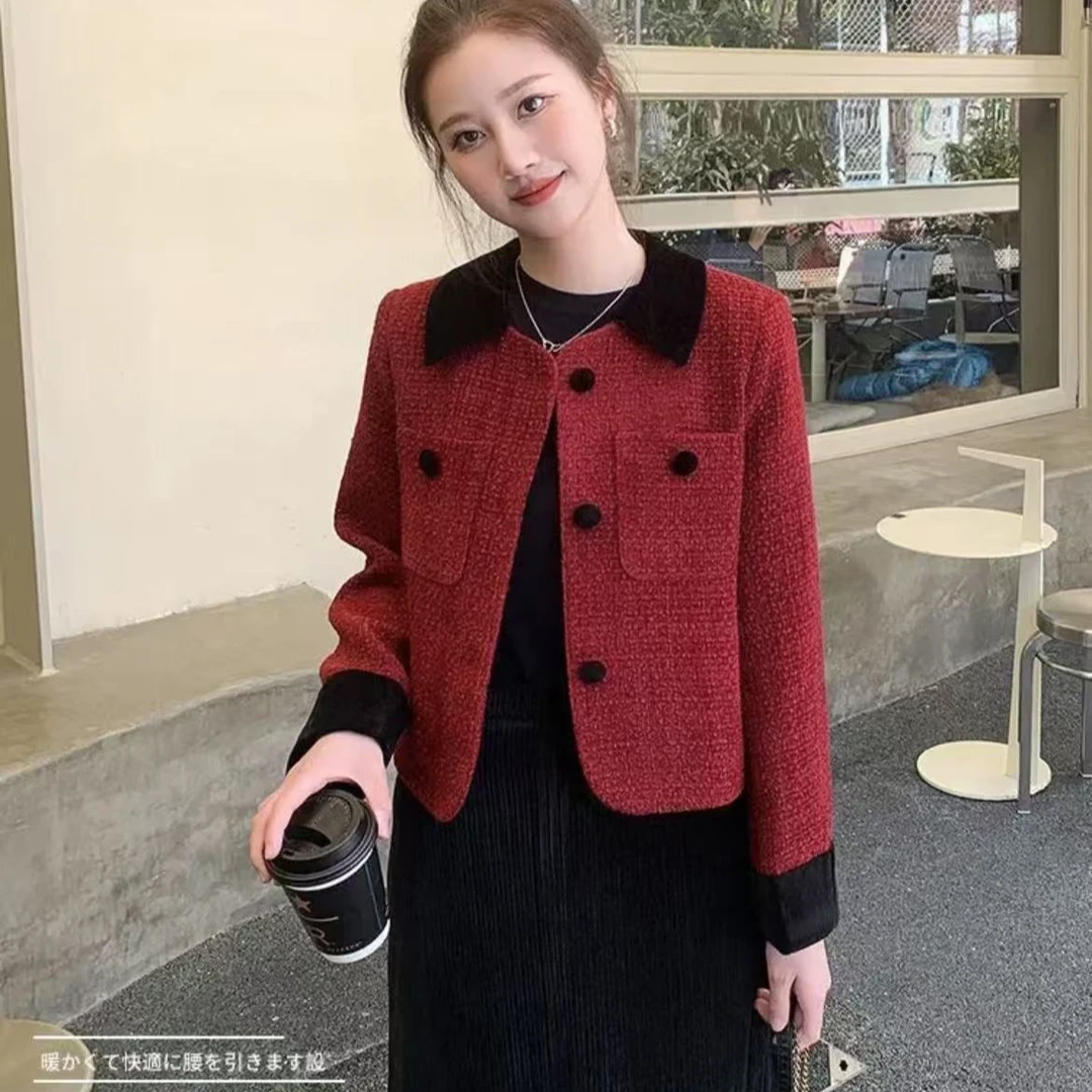 红色黑色搭配小香风小个子气质